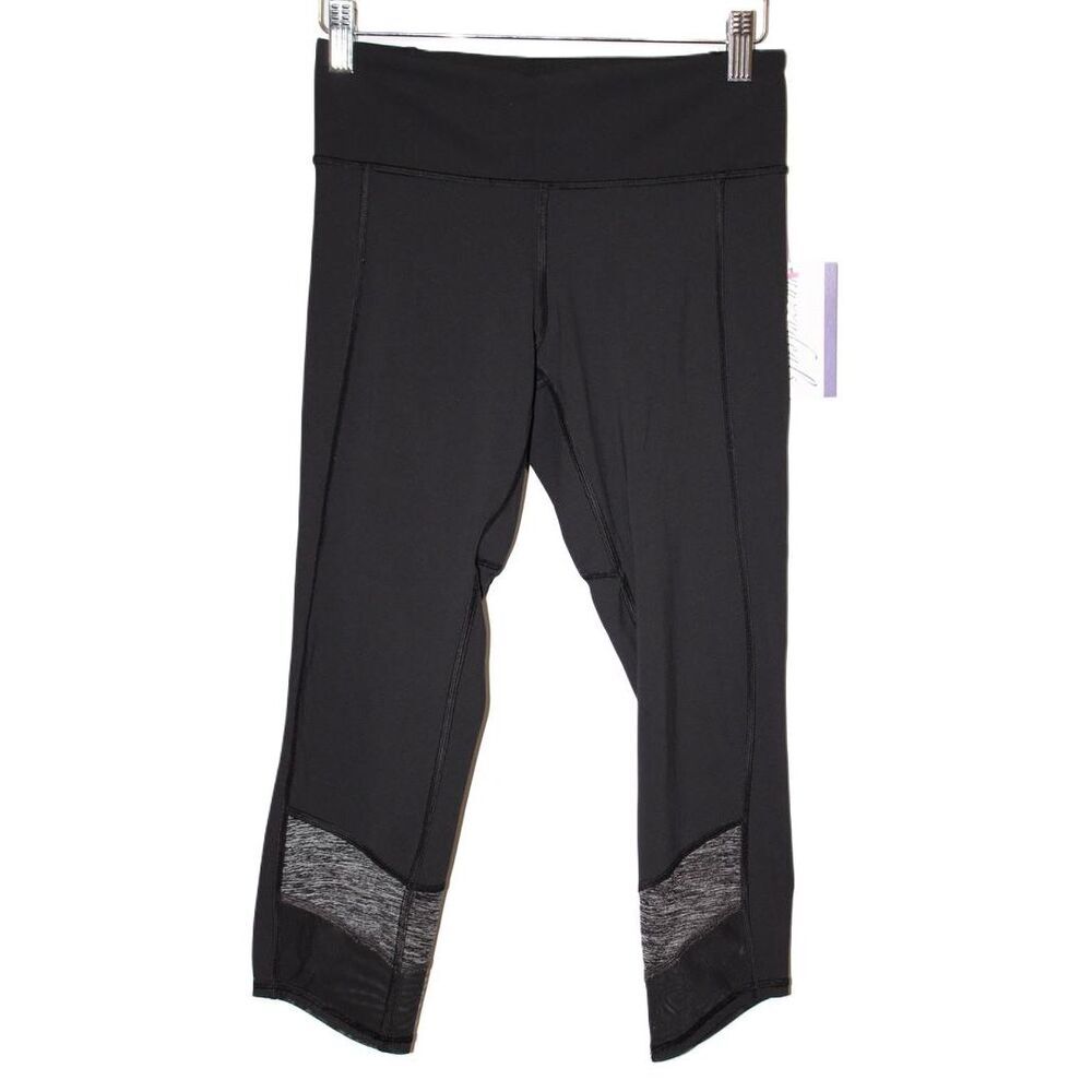 Lululemon If You're Lucky Full On Luxtreme Black Mesh Capri Leggings Size 4 NWOT